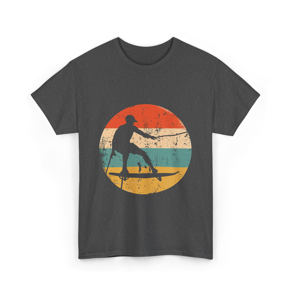 Wakeboarding Retro Wakeboarder T-Shirt - Dark Heather