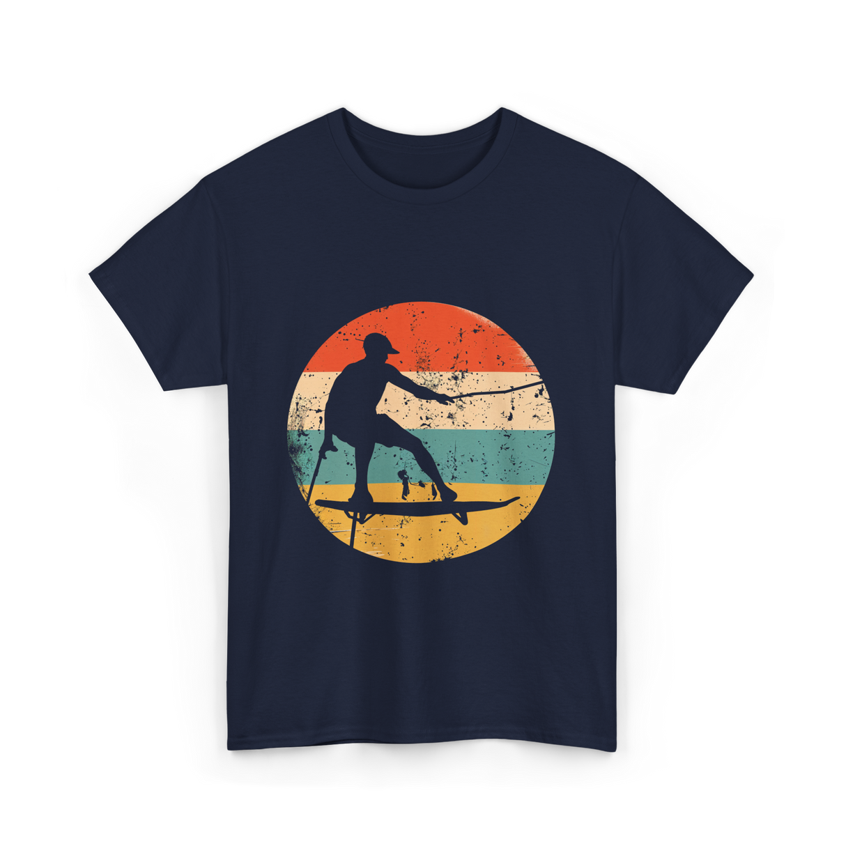 Wakeboarding Retro Wakeboarder T-Shirt - Navy