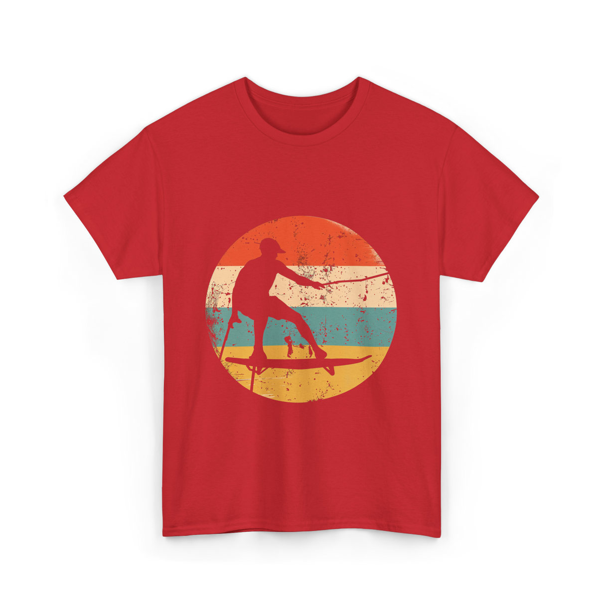 Wakeboarding Retro Wakeboarder T-Shirt - Red