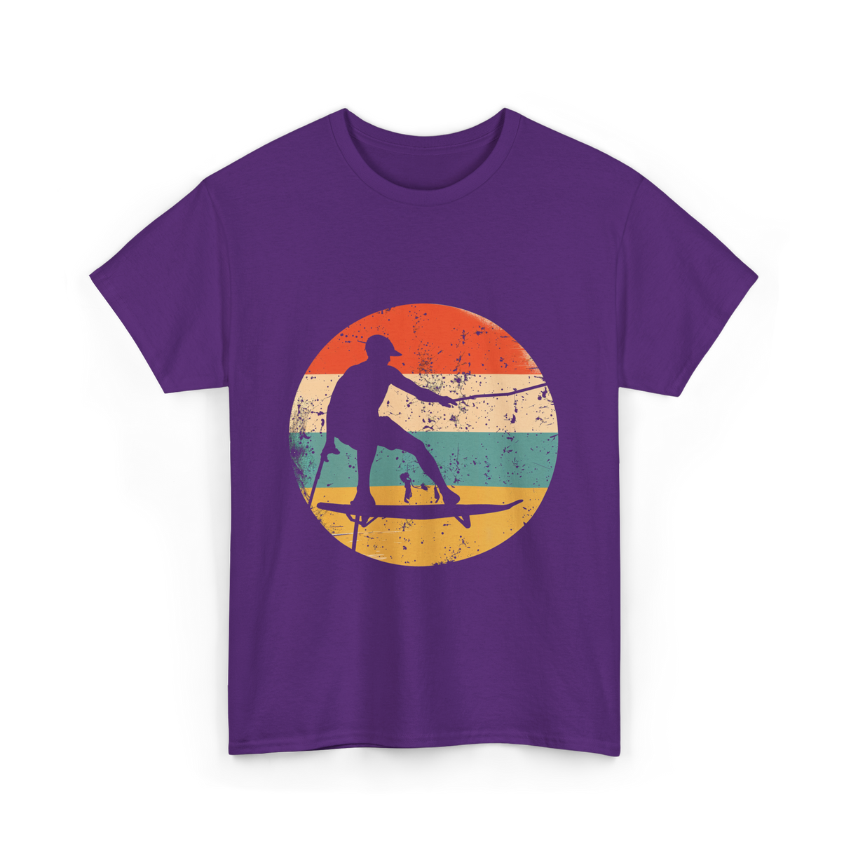 Wakeboarding Retro Wakeboarder T-Shirt - Purple