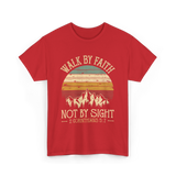 Walk Not By Sight Christian T-Shirt - Red