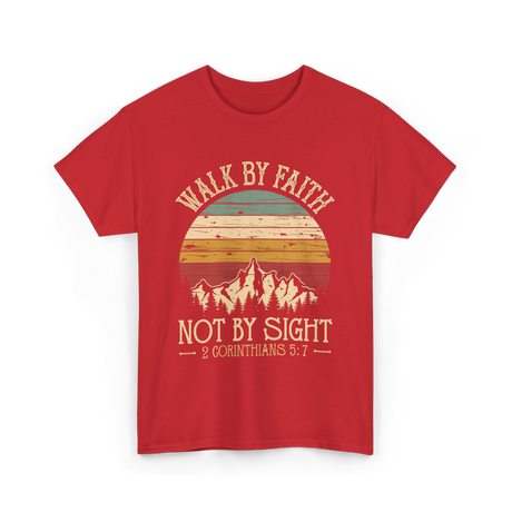 Walk Not By Sight Christian T-Shirt - Red