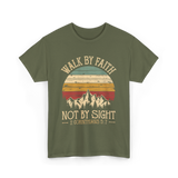 Walk Not By Sight Christian T-Shirt - Military Green