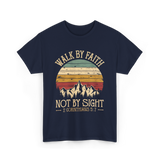 Walk Not By Sight Christian T-Shirt - Navy