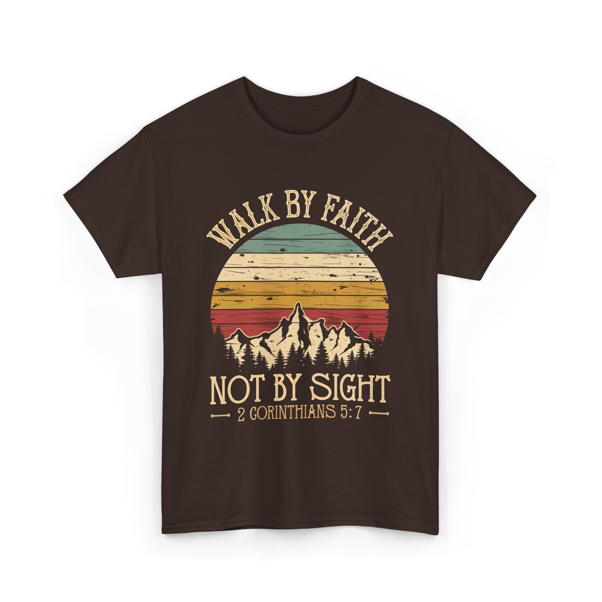 Walk Not By Sight Christian T-Shirt - Dark Chocolate