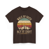 Walk Not By Sight Christian T-Shirt - Dark Chocolate