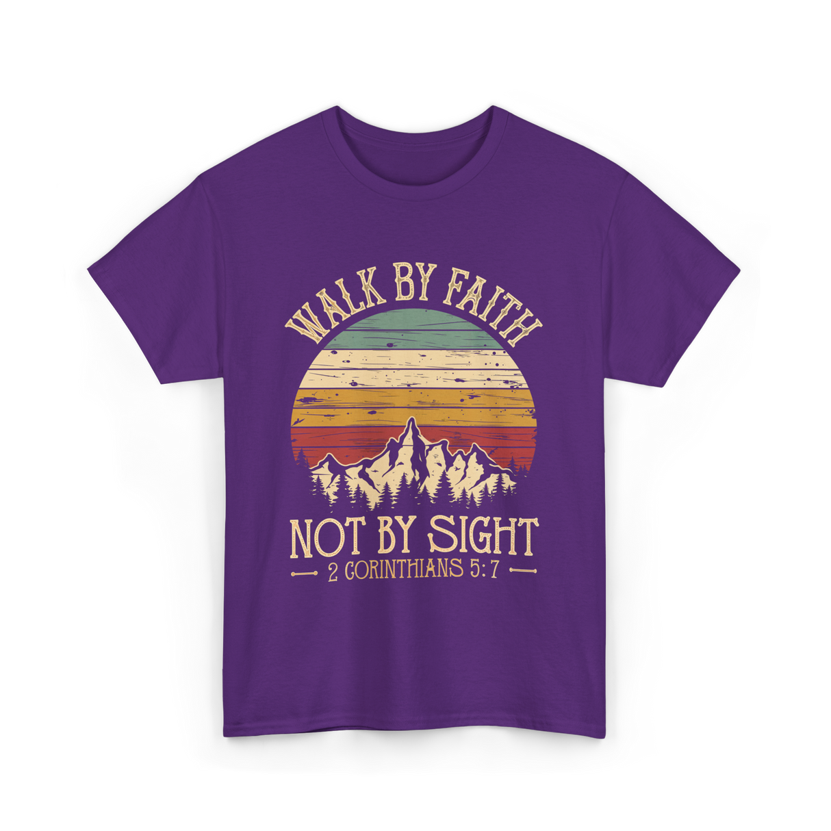 Walk Not By Sight Christian T-Shirt - Purple