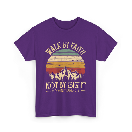 Walk Not By Sight Christian T-Shirt - Purple