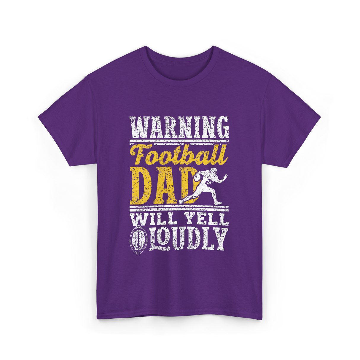 Warning Football Dad Football T-Shirt - Purple