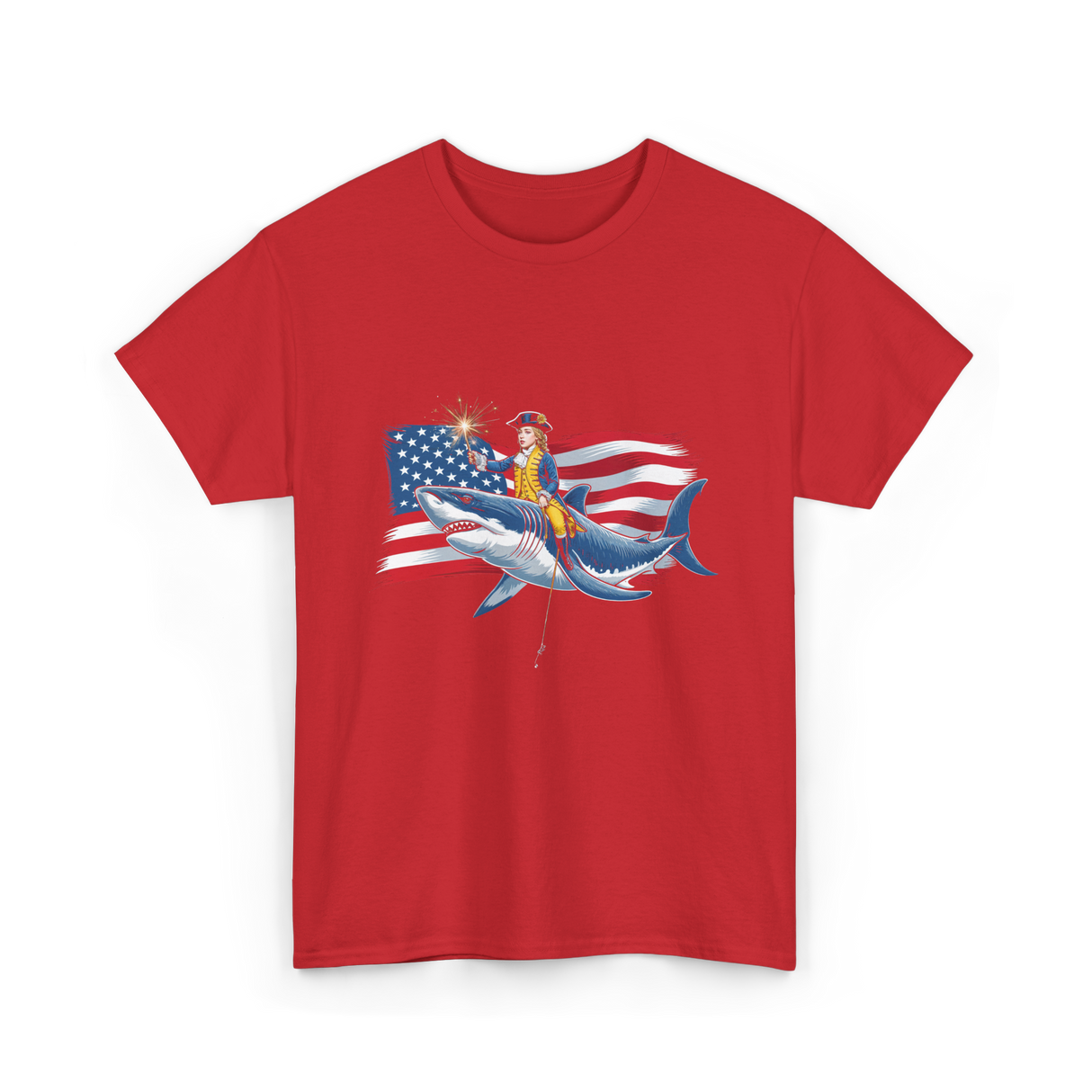 Washington Riding Shark Independence T-Shirt - Red