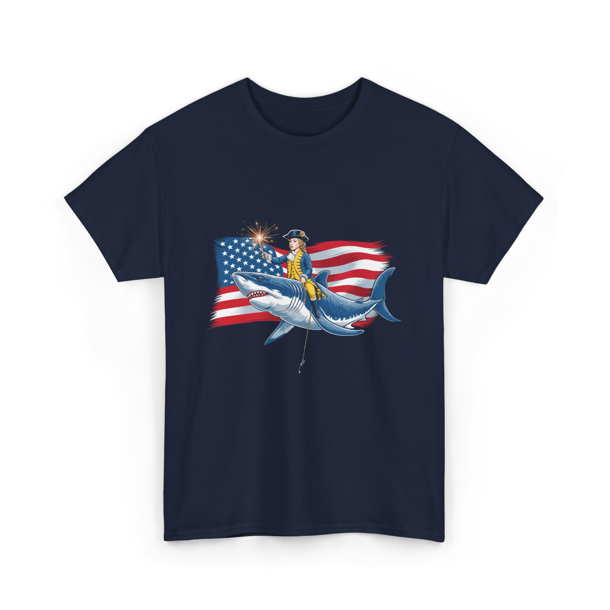 Washington Riding Shark Independence T-Shirt - Navy