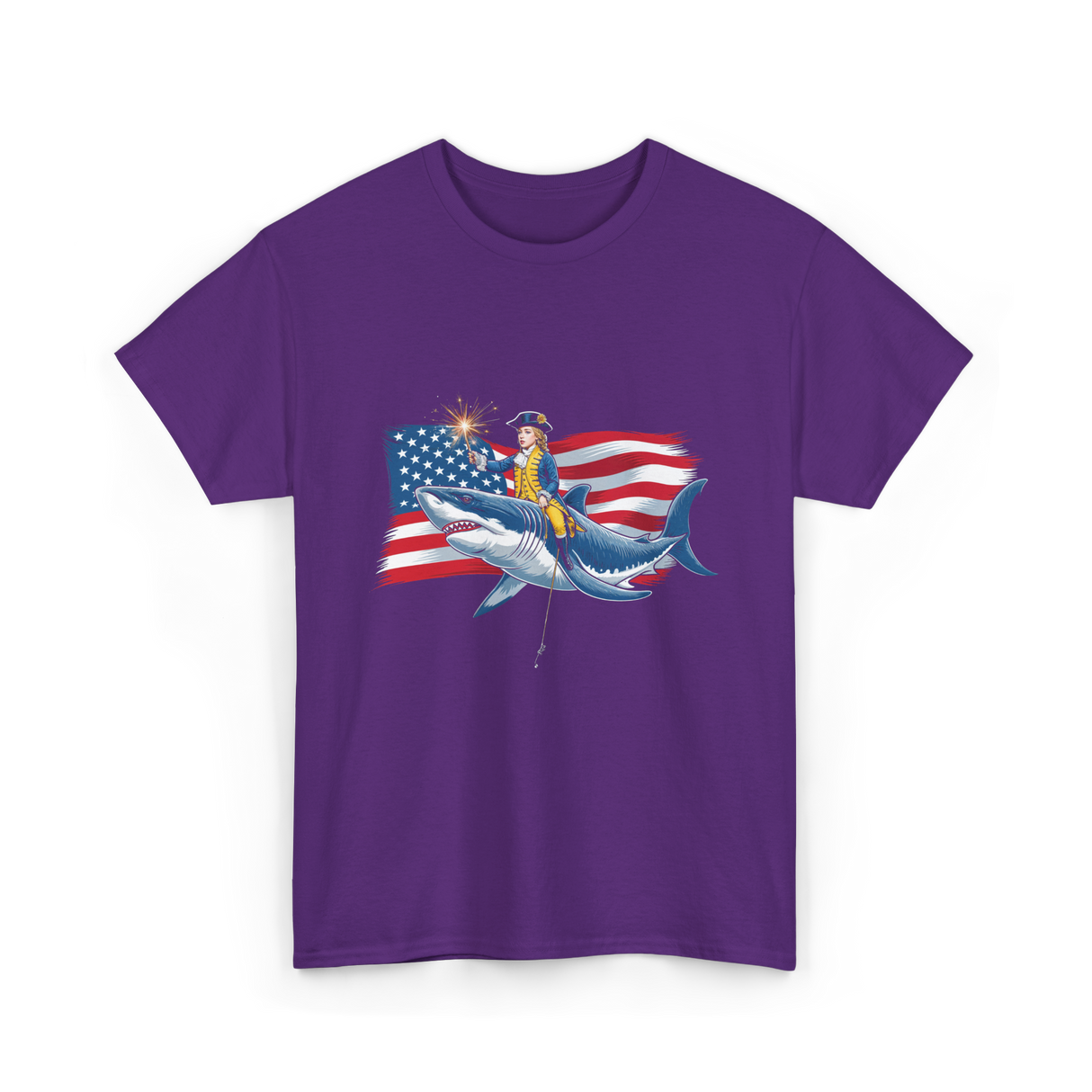 Washington Riding Shark Independence T-Shirt - Purple