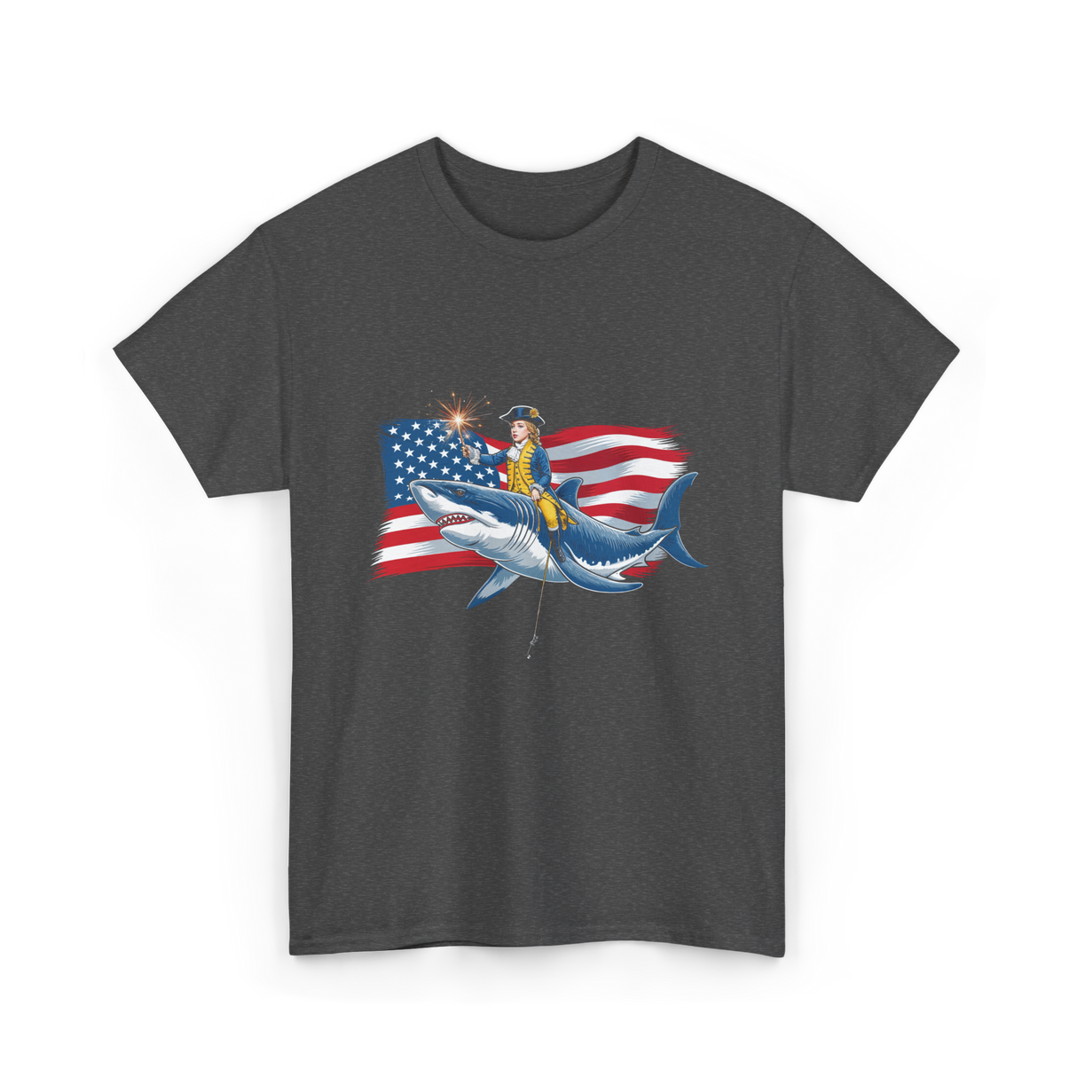 Washington Riding Shark Independence T-Shirt - Dark Heather