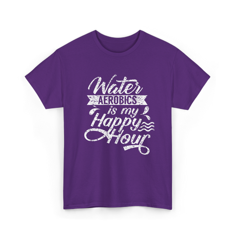 Water Aerobics Happy Hour Aqua T-Shirt - Purple