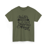 Water Aerobics Happy Hour Hobby T-Shirt - Military Green