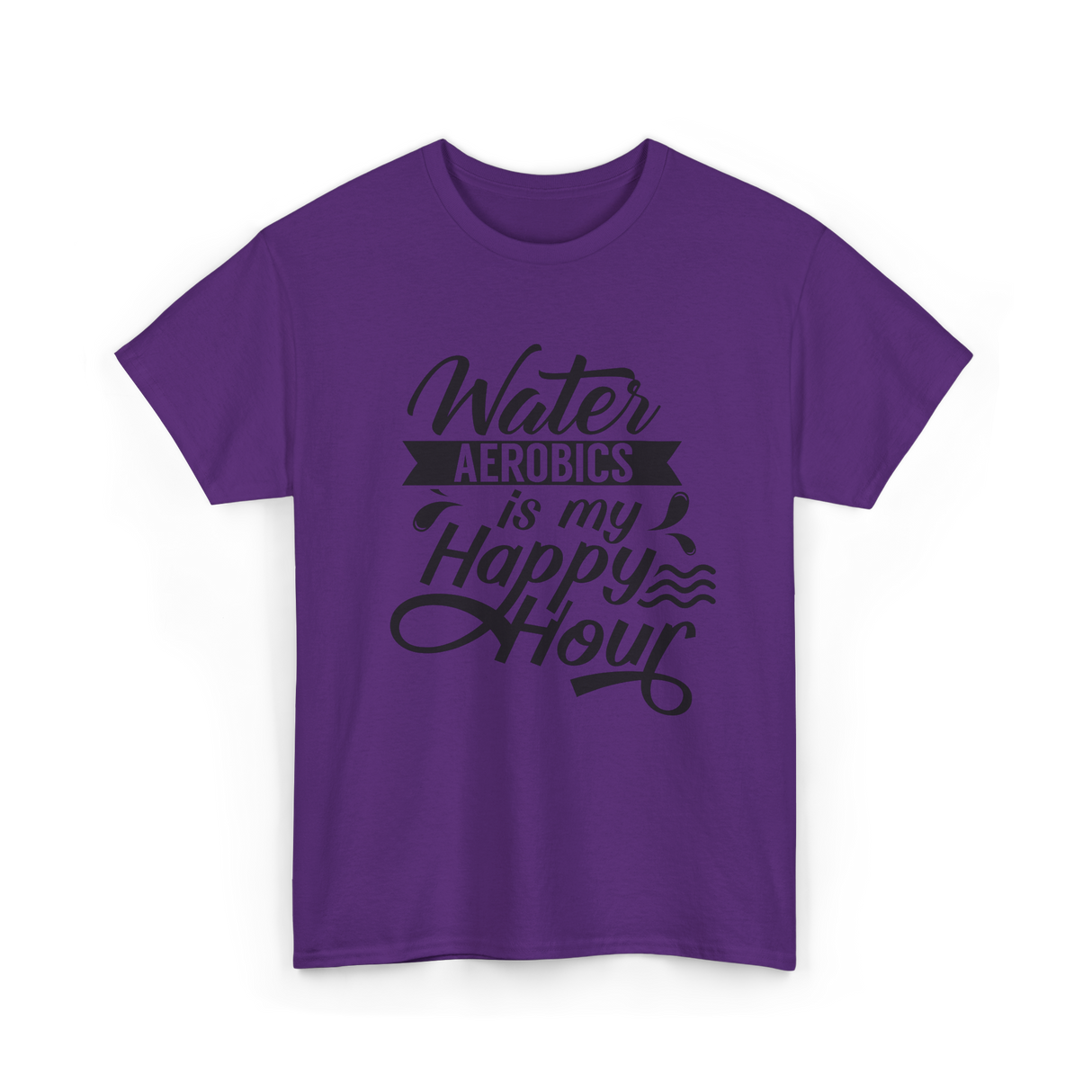 Water Aerobics Happy Hour Hobby T-Shirt - Purple