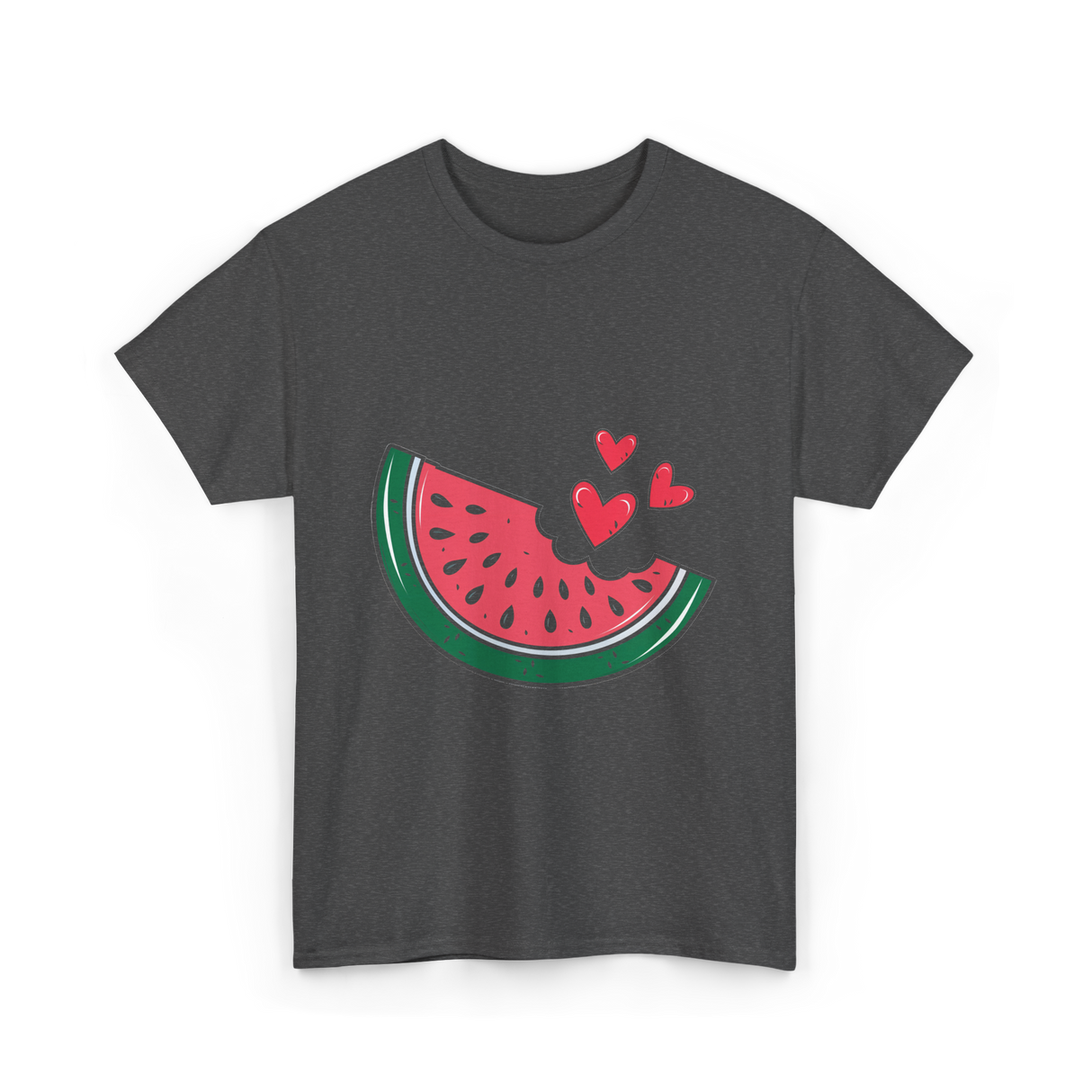 Watermelon Slice Summer Fruit Lovers T-Shirt - Dark Heather