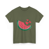 Watermelon Slice Summer Fruit Lovers T-Shirt - Military Green