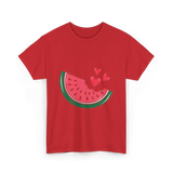 Watermelon Slice Summer Fruit Lovers T-Shirt - Red