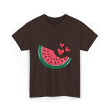 Watermelon Slice Summer Fruit Lovers T-Shirt - Dark Chocolate