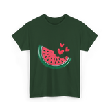 Watermelon Slice Summer Fruit Lovers T-Shirt - Forest Green