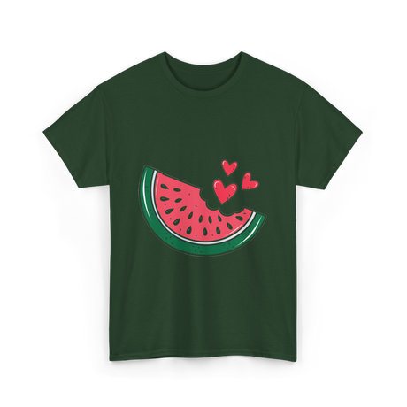 Watermelon Slice Summer Fruit Lovers T-Shirt - Forest Green