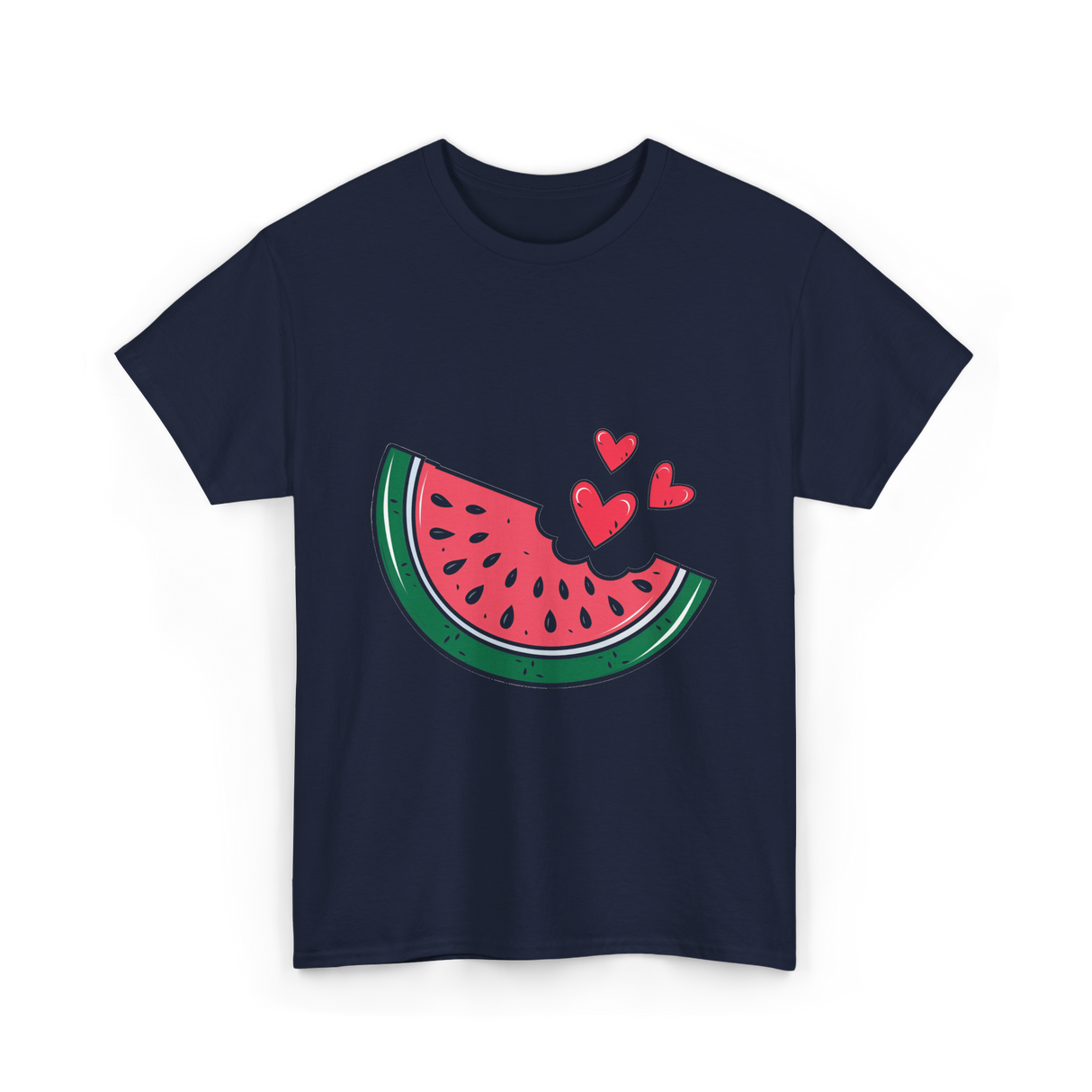 Watermelon Slice Summer Fruit Lovers T-Shirt - Navy