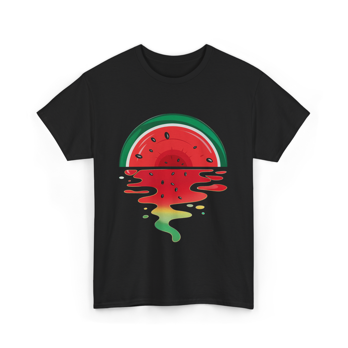 Watermelon Sunset Vaporwave T-Shirt - Black