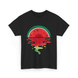 Watermelon Sunset Vaporwave T-Shirt - Black