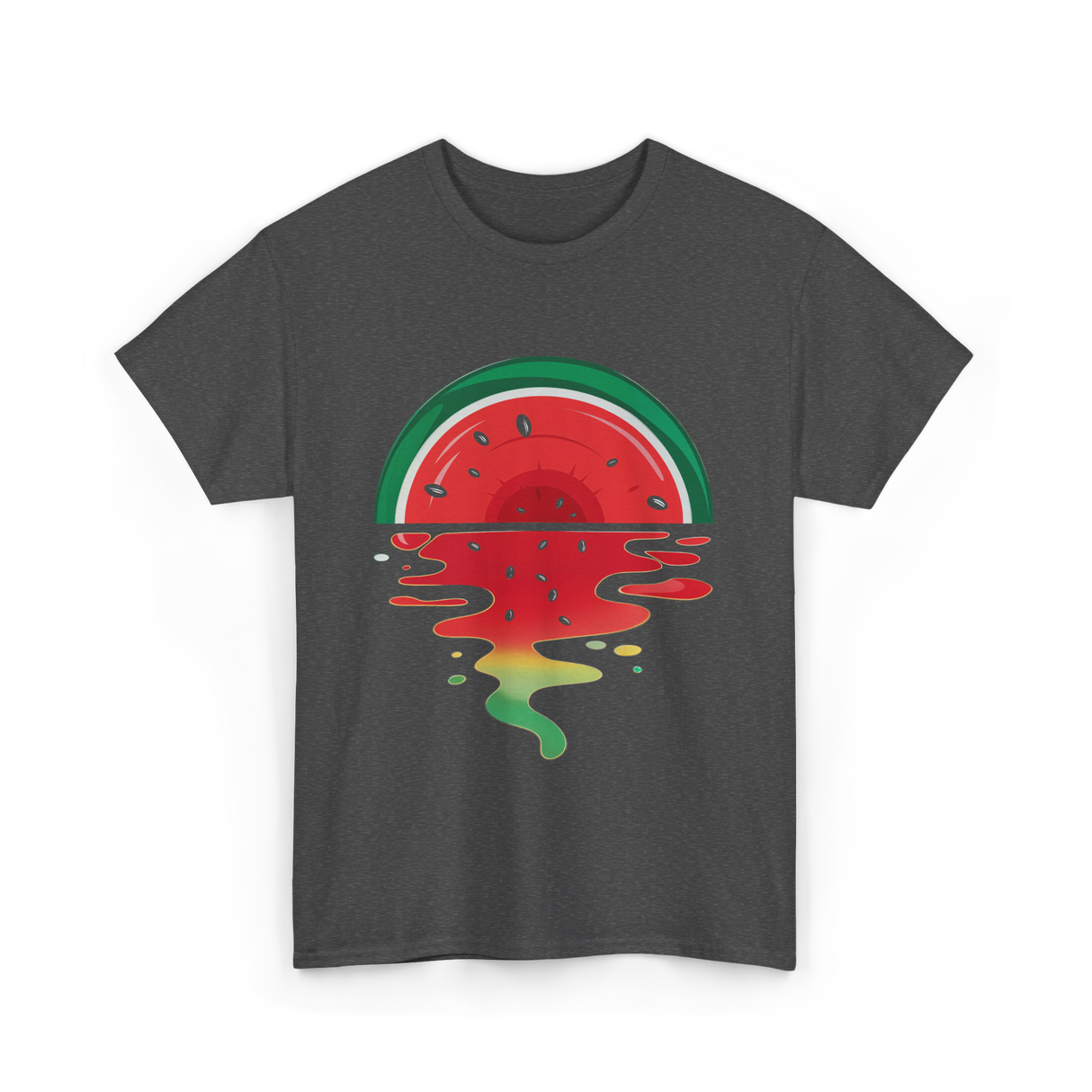 Watermelon Sunset Vaporwave T-Shirt - Dark Heather