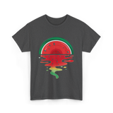 Watermelon Sunset Vaporwave T-Shirt - Dark Heather