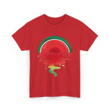 Watermelon Sunset Vaporwave T-Shirt - Red