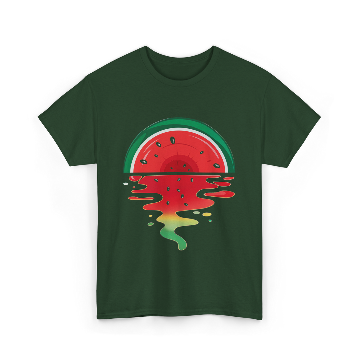 Watermelon Sunset Vaporwave T-Shirt - Forest Green