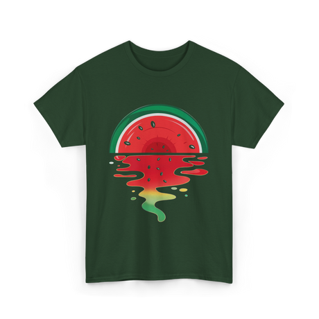 Watermelon Sunset Vaporwave T-Shirt - Forest Green