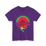 Watermelon Sunset Vaporwave T-Shirt - Purple