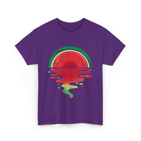 Watermelon Sunset Vaporwave T-Shirt - Purple