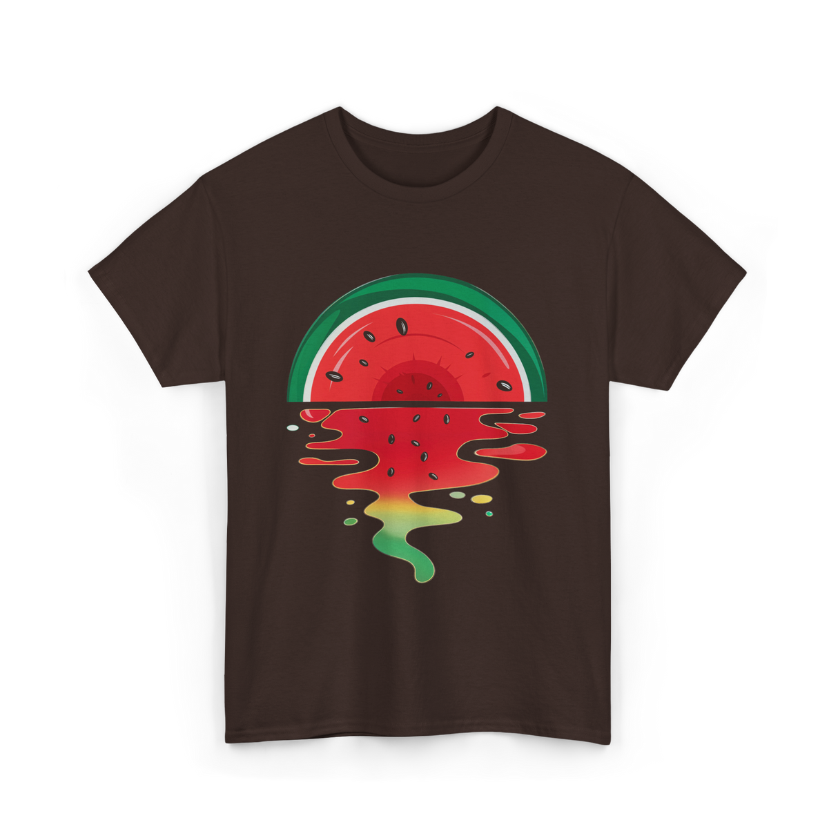 Watermelon Sunset Vaporwave T-Shirt - Dark Chocolate