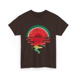 Watermelon Sunset Vaporwave T-Shirt - Dark Chocolate