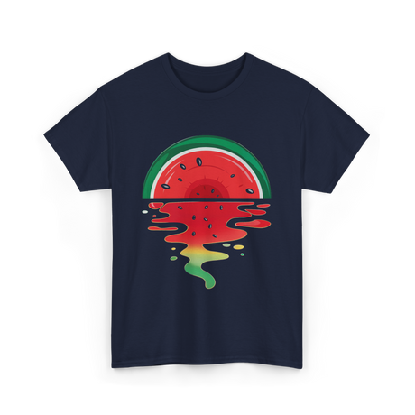 Watermelon Sunset Vaporwave T-Shirt - Navy