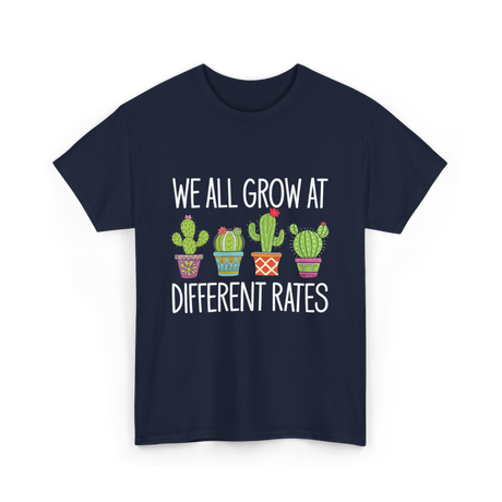 We All Grow Cactus Education T-Shirt - Navy