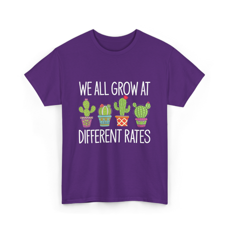 We All Grow Cactus Education T-Shirt - Purple