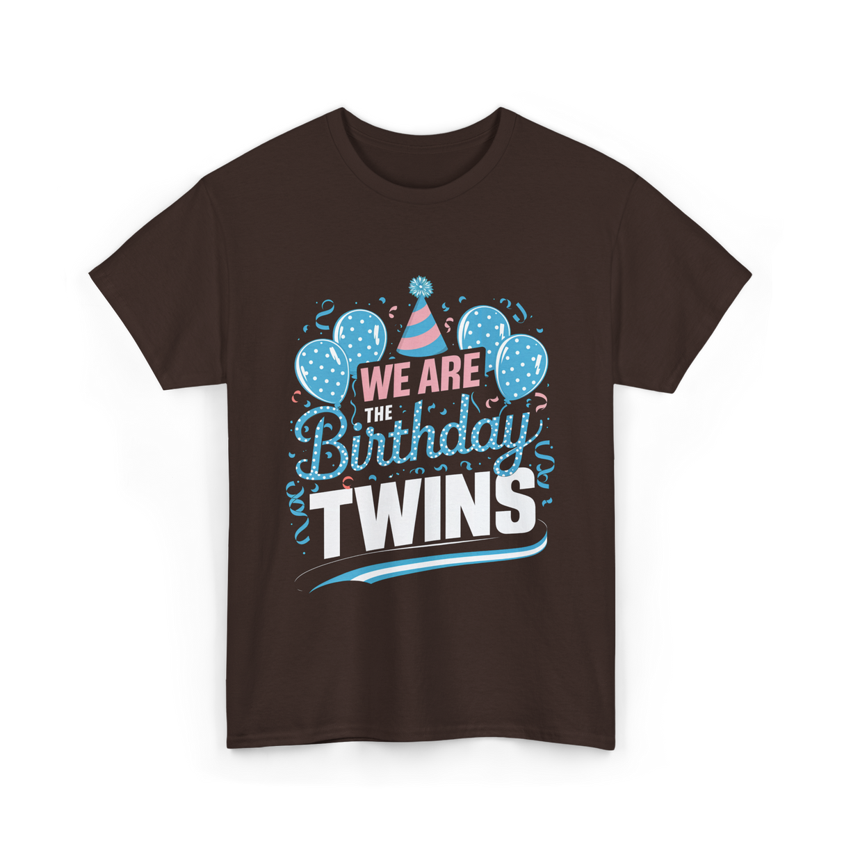 We Are Birthday Twins Celebration T-Shirt - Dark Chocolate