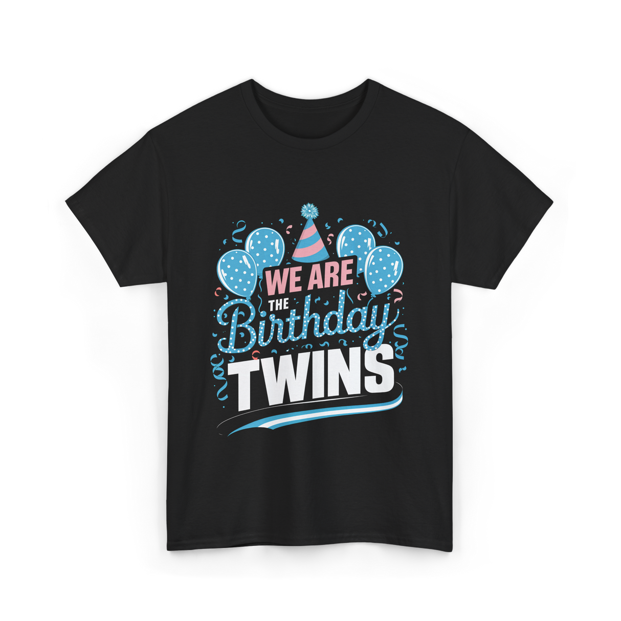 We Are Birthday Twins Celebration T-Shirt - Black