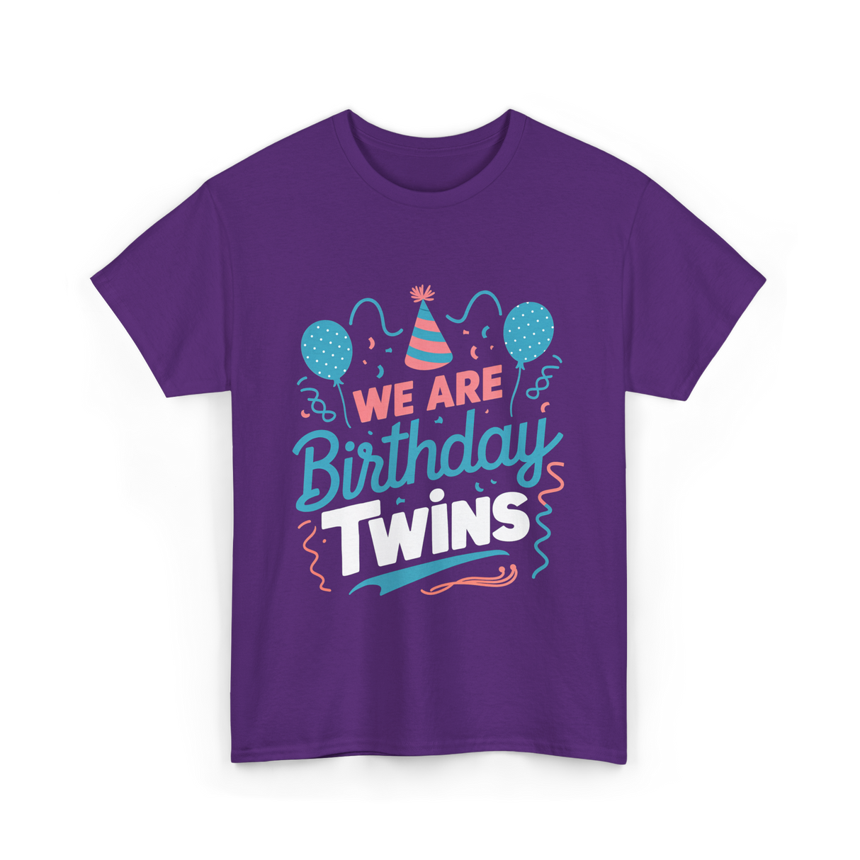 We Are Birthday Twins Celebration T-Shirt - Purple