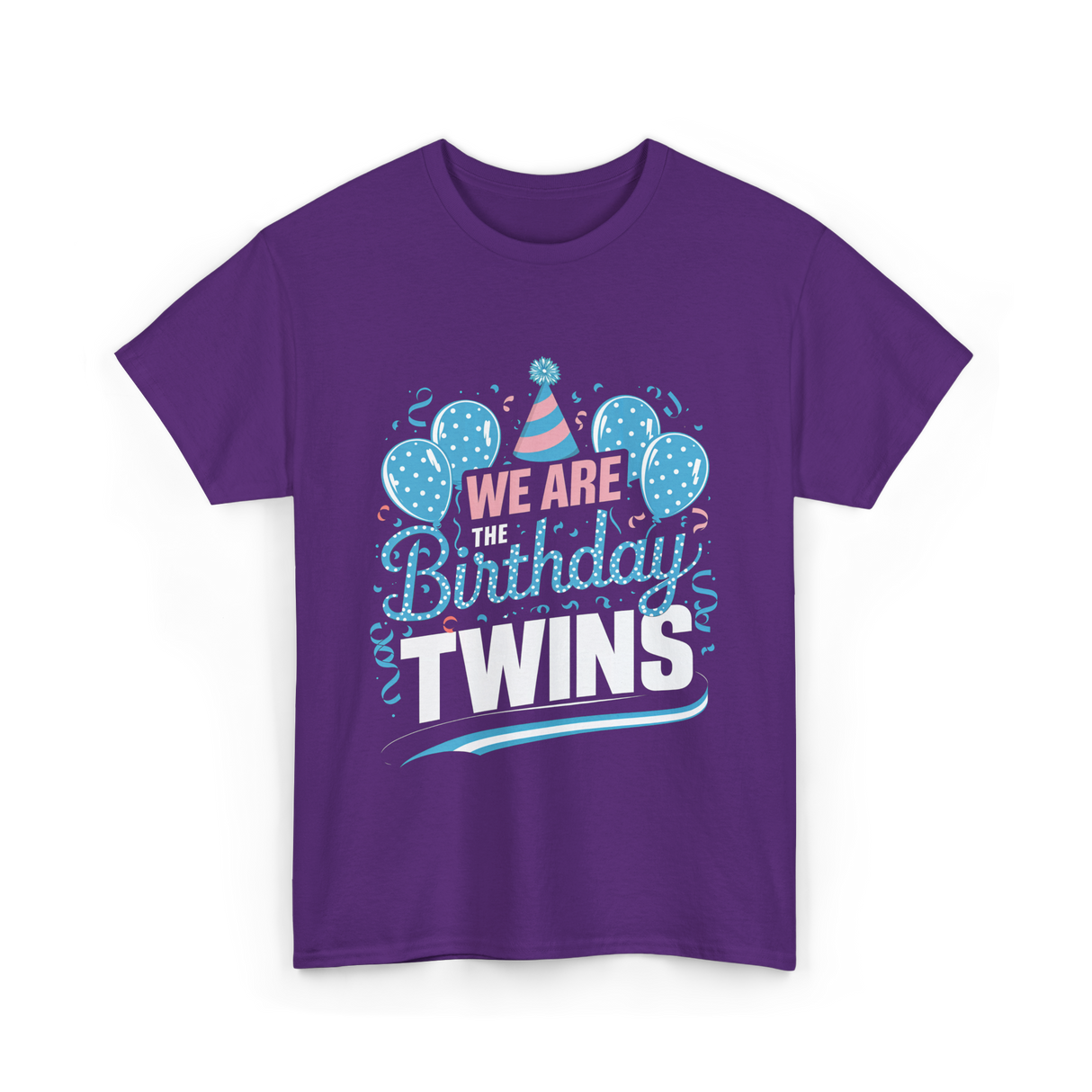 We Are Birthday Twins Celebration T-Shirt - Purple