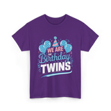 We Are Birthday Twins Celebration T-Shirt - Purple