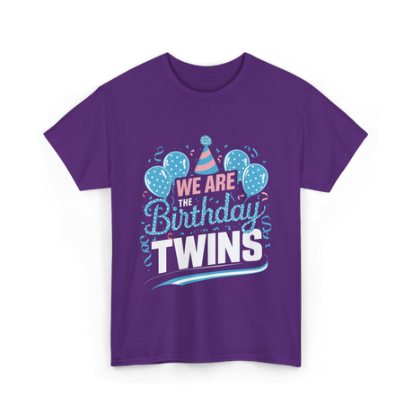 We Are Birthday Twins Celebration T-Shirt - Purple