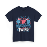 We Are The Birthday Twins Celebration T-Shirt - Navy