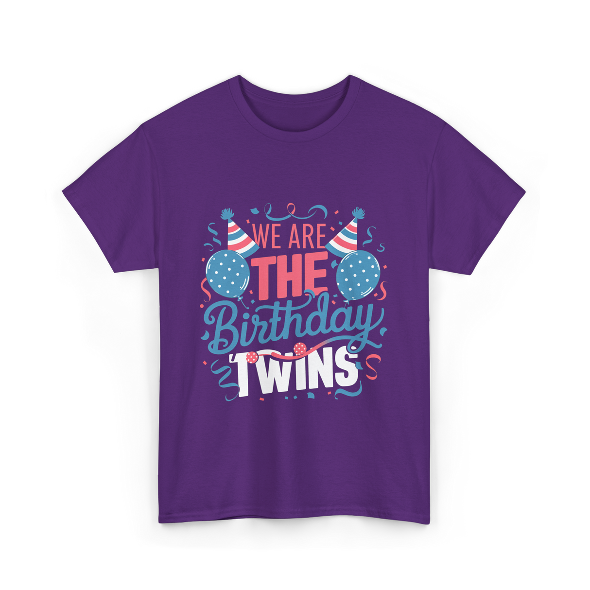 We Are The Birthday Twins Celebration T-Shirt - Purple