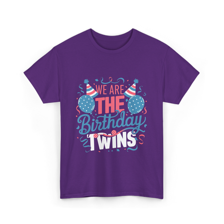 We Are The Birthday Twins Celebration T-Shirt - Purple